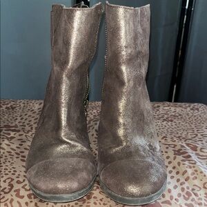 Adam Tucker ShimmeringGold brown Leather Ankle Boots